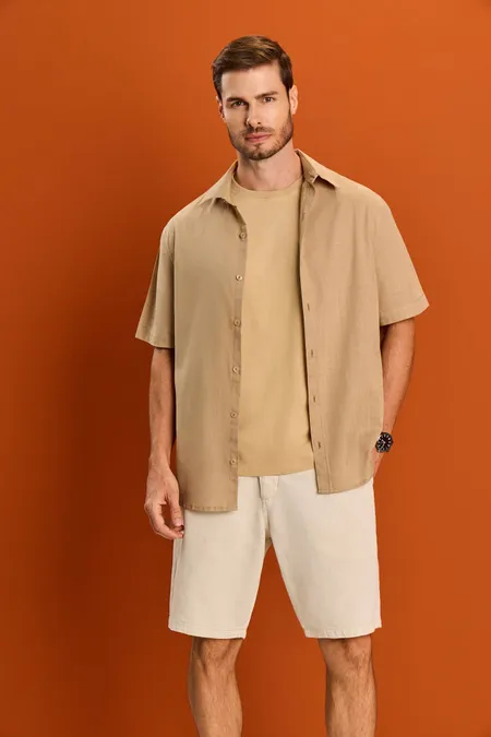 Camisa Malibu Masculina Collor em Algodão Puramania